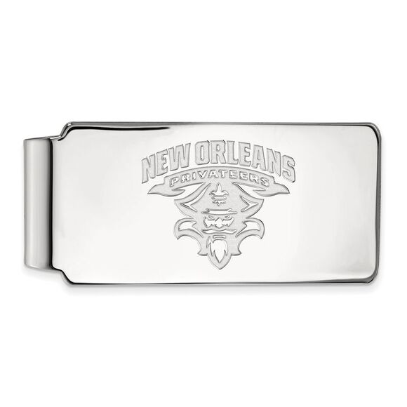 14k White Gold U of New Orleans Money Clip - Picture 1 of 3